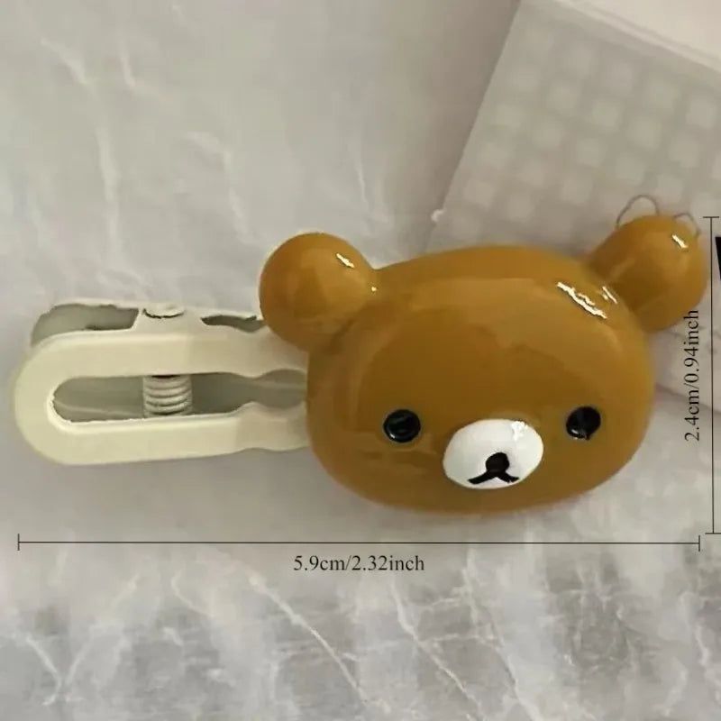 Rilakkuma Hair Clips for Girls Kawaii Relax Bear Hairpin Women Bangs Bobby Pin Fashion Duckbill Clip Kids Hairs Ornaments Gift