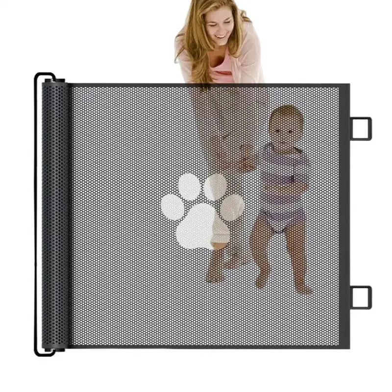 Dog Gate Indoor Retractable Mesh Baby Fence Pet Accessories For Porch Window Fireplace Doorway Yard Nursery Kitchen Balcony Pool