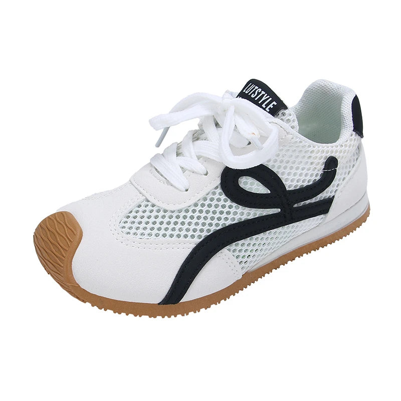 Children's Sneakers Four Seasons 3-18 Years Old Mesh Breathable Boys Girls Tennis Shoes Blue Hundred Non-slip Kids Single Shoes