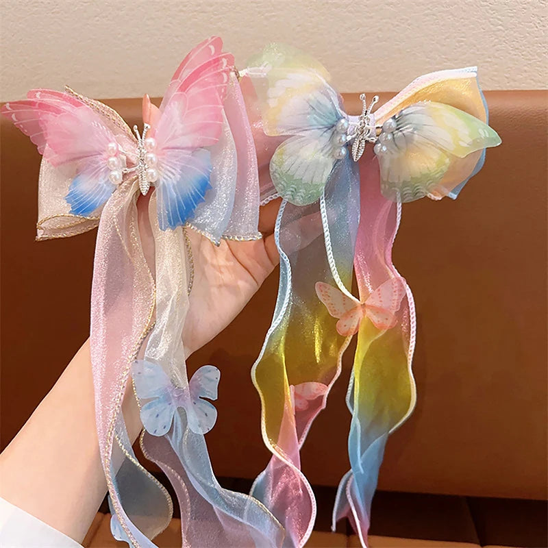 Children's Hair Accessories Bows Ribbons Braided Hairpins Headdresses Summer Girls Princess Hairpins