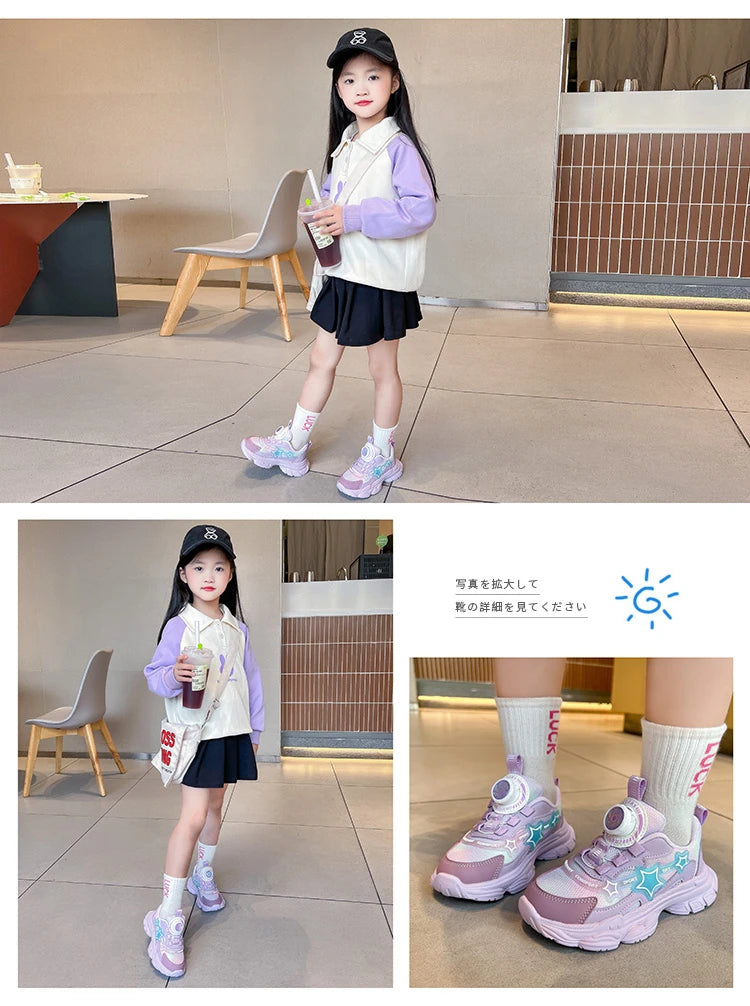 Kids Shoes For  Girls Fashion Children Casual Shoes Non-slip Sneakers