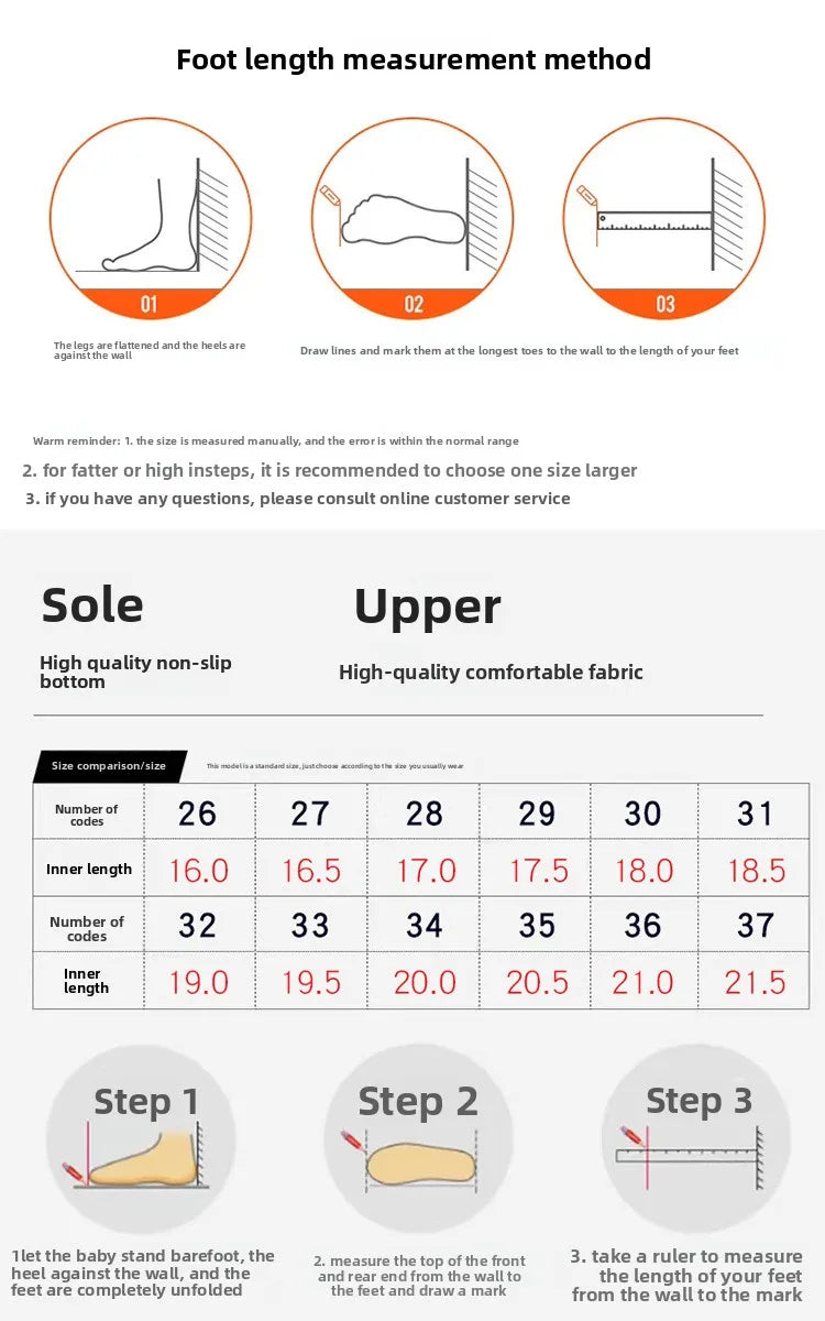 Children's Shoes for Girls and Boys Fashion Sneakers Kids' Soft-Soled Casual Shoes Student Sports Shoes Outdoor Walking Shoes