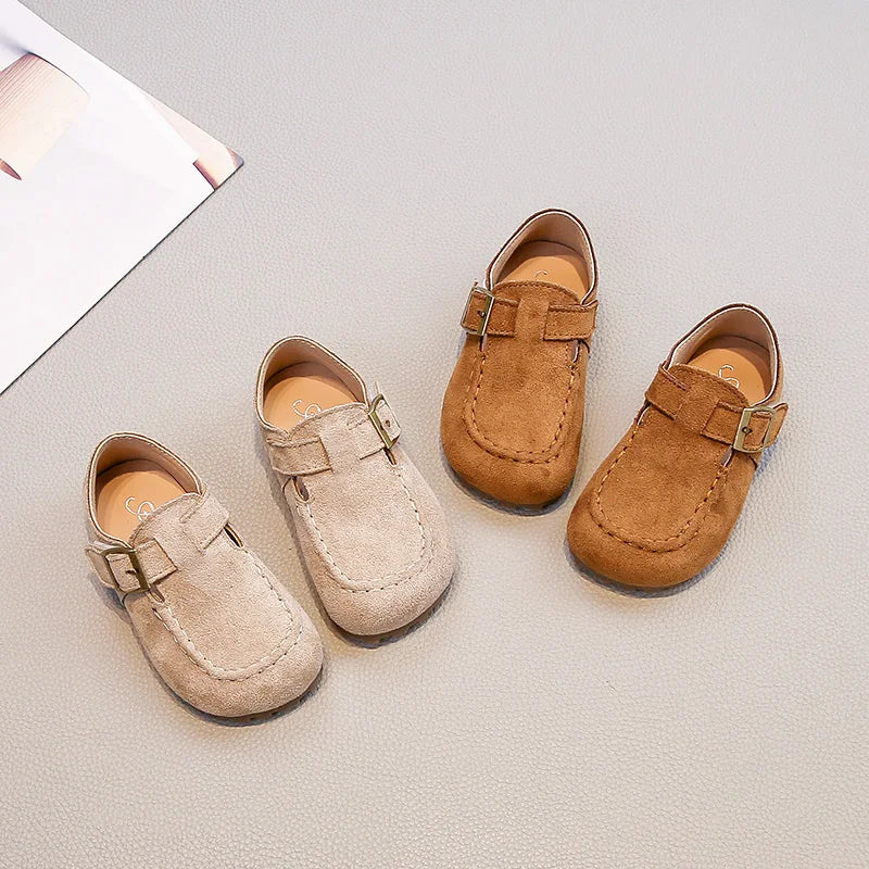 Children's Flat Shoes 2-18 Years Old Khaki Simple Boys Girls Casual Shoes Four Seasons Models Yellow Non-slip Kids Loafers 23-33