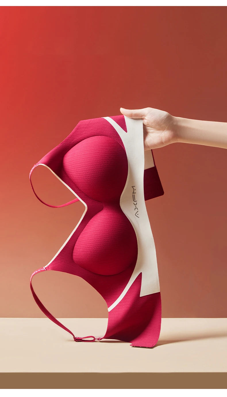 Women's 2 Piece Bra And Panty Set Comfortable Wireless Push-Up Seamless Soft Support Invisible Underwear Female