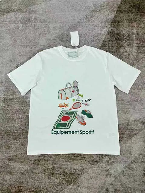 2025 High Quality  Casinoblank Paris Tennis Equipment Print Women Men T shirts Oversized Men Casual Cotton Summer T shirt tees