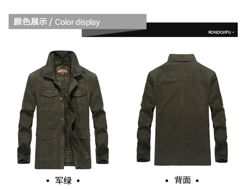 Spring Autumn Long Men Jackets Army green Cargo Mulit Pockets Trench Work Outwear Casual Coat Jacket Size M-3XL 4XL