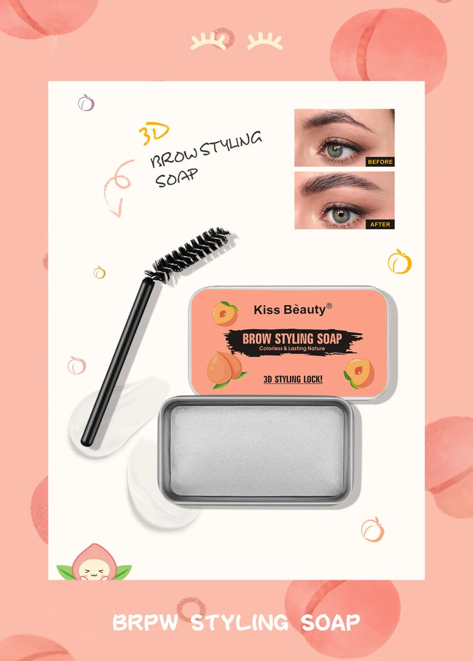 Colorless transparent eyebrow cream styling soap for refreshing and long-lasting natural eyebrow styling with eyebrow brush