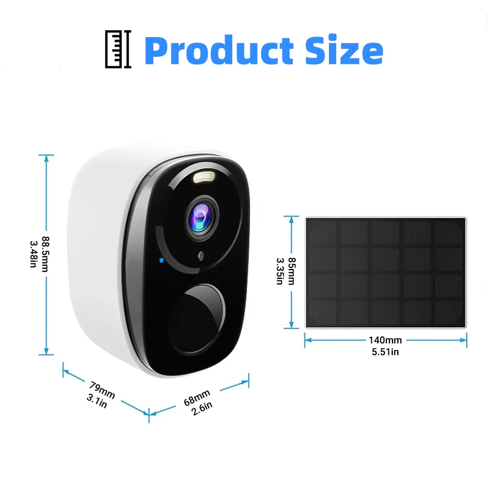 2K 5MP 4G Solar Security Camera Wireless Outdoor Color Night Vision PIR Motion Waterproof Solar/Battery Powered No WiFi Needed