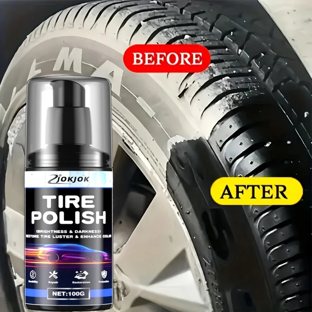 Car Plastic Tire Polish, Refurbishing Car Blackening Paste, Multi-purpose use for restoration and renewal. Maintains a lasting g