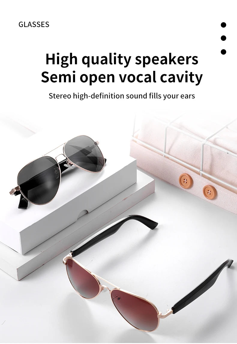 Smart Sunglasses Bluetooth glasses,Wireless HD UV Protective Lens Eyewear Waterproof Speaker,listen to songs, talk sunglasses