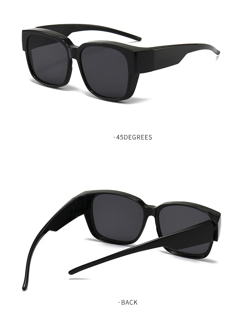 Men Women Polarized Sunglasses Wear Over Myopia Prescription Glasses Vintage Outdoor Travel Night Vision Driving Goggles