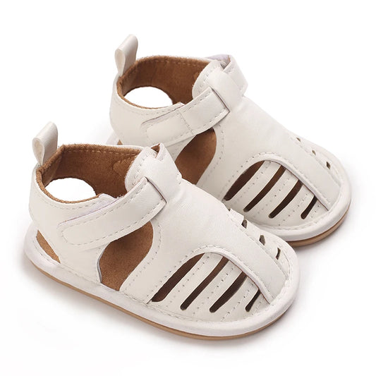 0-18M Newborn Baby Shoes Boys and Girls Summer PU Soft Rubber Sole Anti slip Baby First Step Walking Shoes Baby Sandals