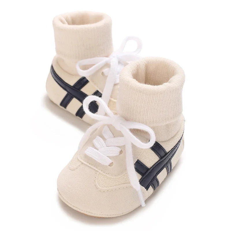Spring and Autumn Baby Shoes for Boys and Girls 0-1 Years Old Shoes and Socks Do Not Drop Soft Bottom Anti Slip Sneakers 6-12M