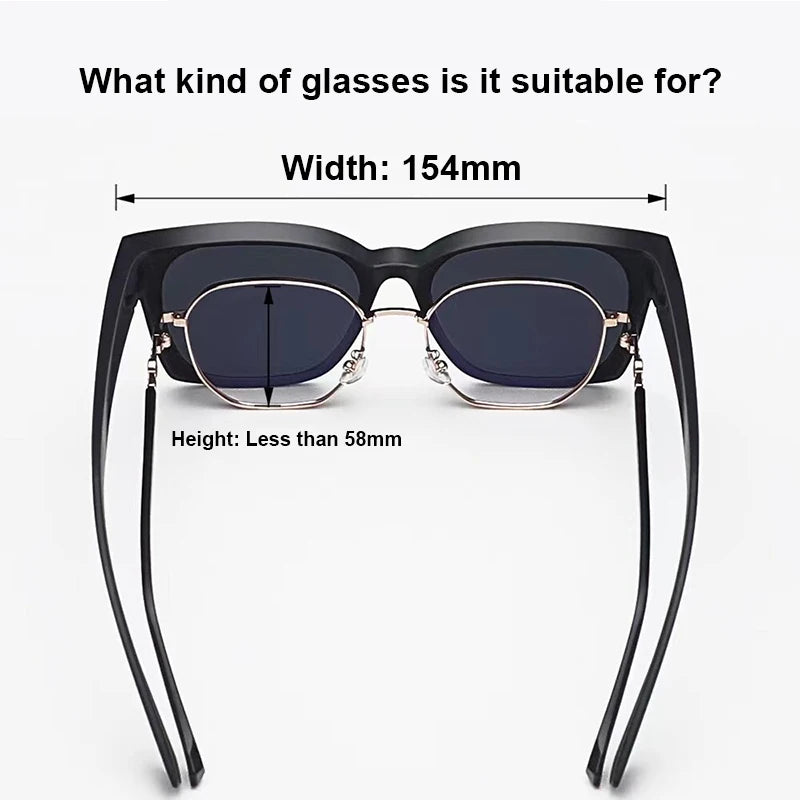 Polarized Sunglasses Men Women Wear Over Myopia Prescription Glasses Fashion Designer Outdoor Fishing Driving Goggles