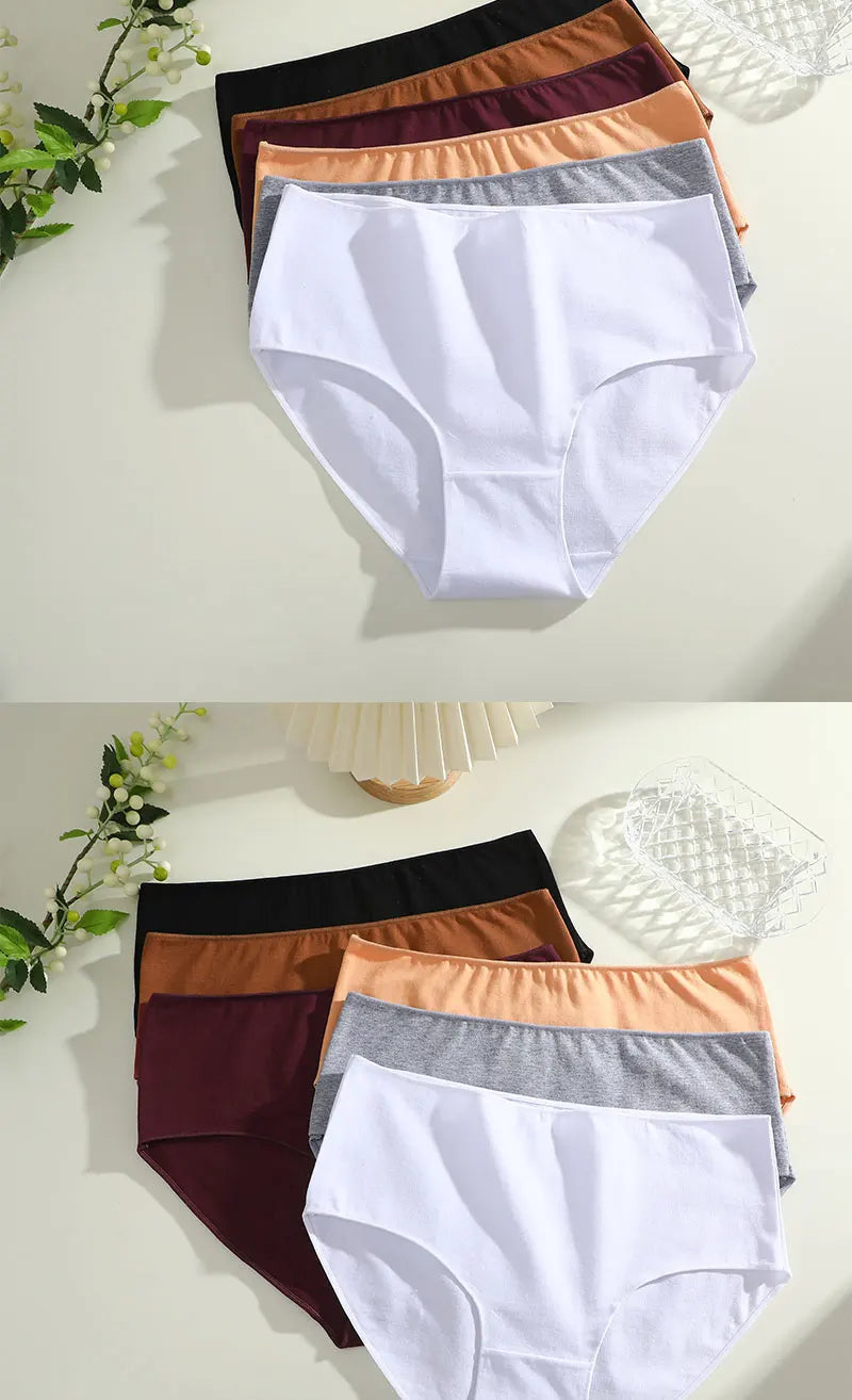 4Pcs/Set Comfort Cotton Panties Women High Waist Briefs Seamless Underwear Breathable Underpants Plus Size Panty S-2XL Intimates