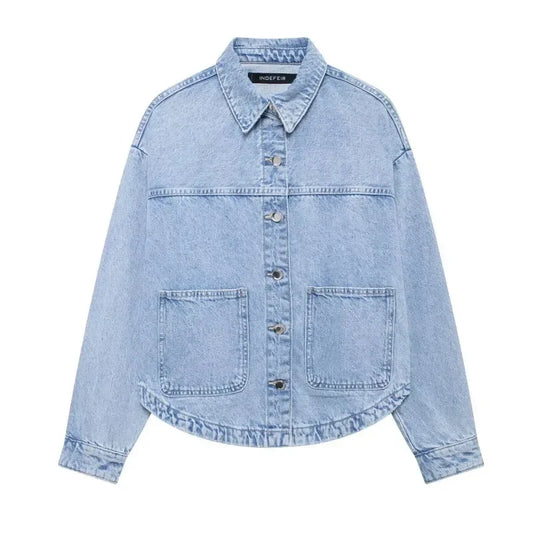 Denim Jackets Women Summer 2024 Elegant and Pretty Women's Coats Ladies Fashion Urban Coats Y2k Solid Lady Jackets