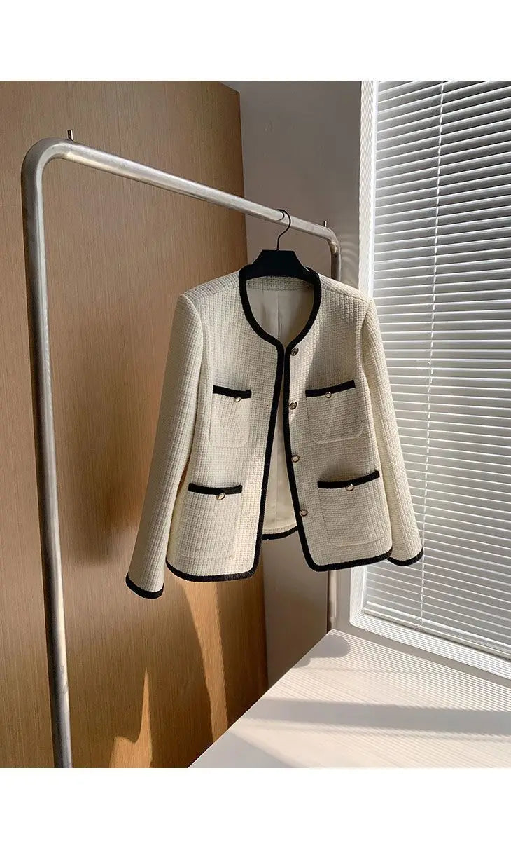 Fashionable Jacket for Short Women's Autumn Winter New Tweed Versatile Top