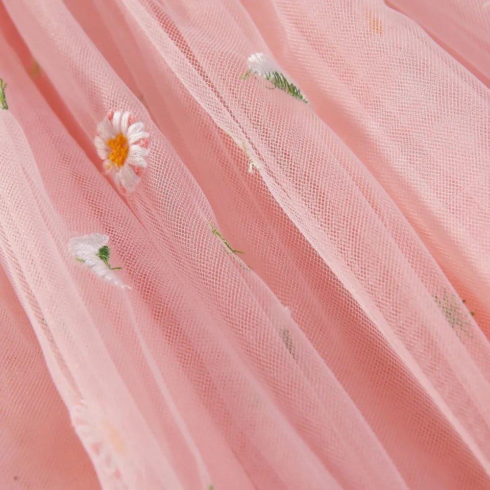 Flower Girls Dresses Children's Clothing Kids Clothes Summer Fairy Party Stage Show Dance Wear Cosplay Costumes Sling Casual