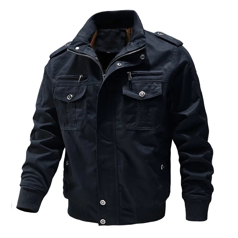 New Autumn Men  Jackets Thin version Warm Casual Coats Balck Jackets High Quality Male Multi-pocket Cargo Jackets And Coats 6XL