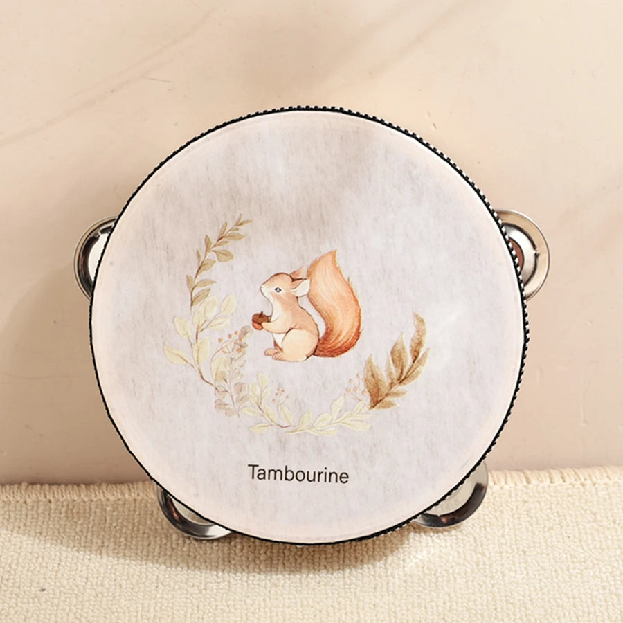 Kids Wooden Montessori Toys Musical Instruments Rattle Toys Wooden Squirrel Percussion Instruments Preschool Educational Toys