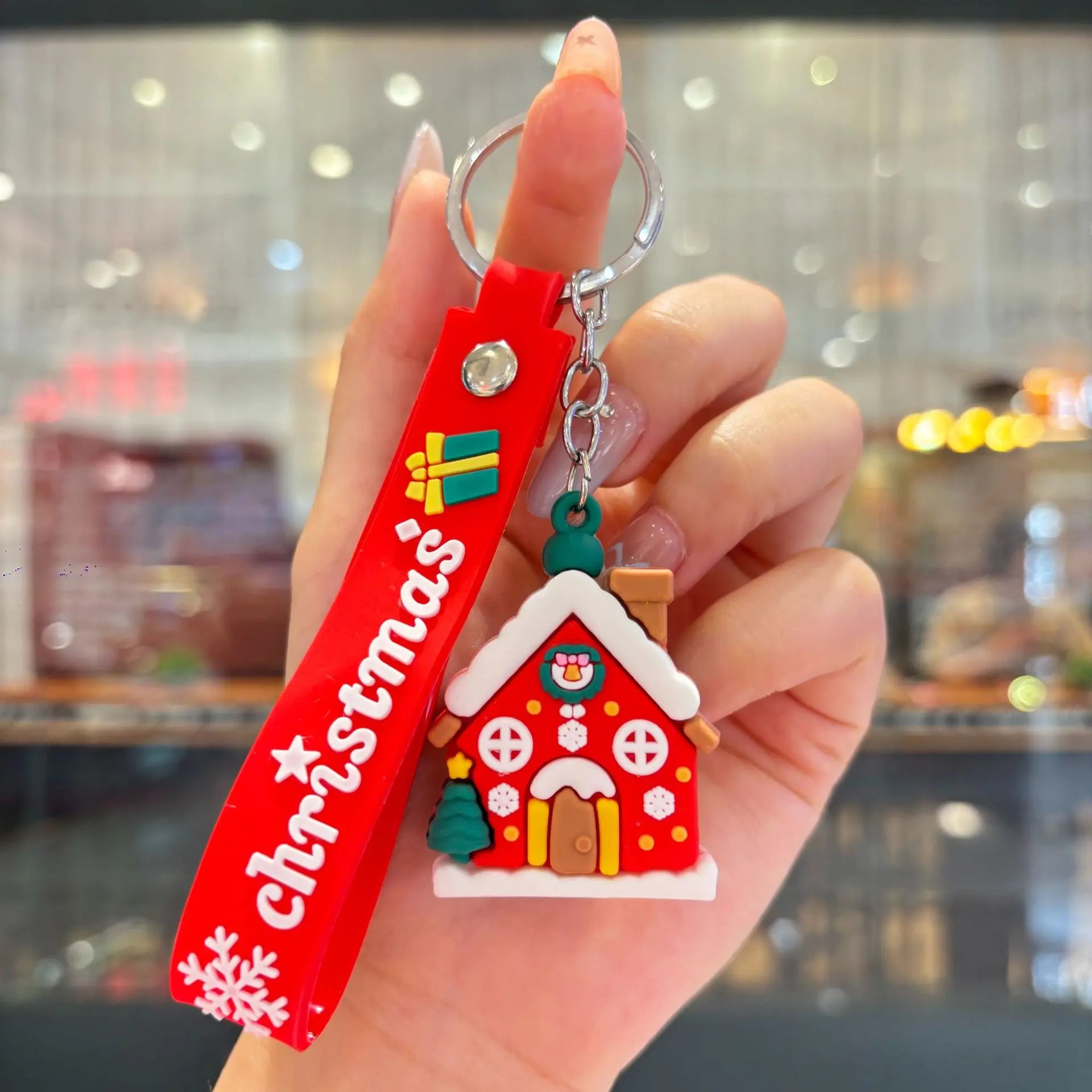 Christmas Gift 2025 Cute Santa Keychain Cartoon Pendant for Bag Car Keys Decor Stocking Stuffer for Kids Children Daughter Son