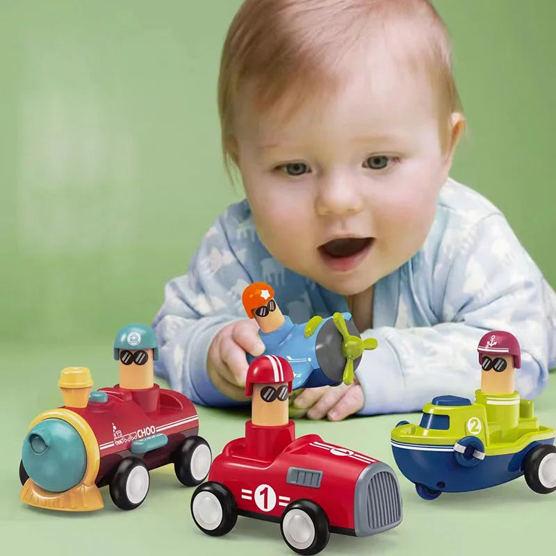 Children Toys Cars Toys for Boys 1 2 3 Ages Cartoon Inertia Press and Go Cars Toys for Kids Pull Back Fire Engine Toy Baby Gifts