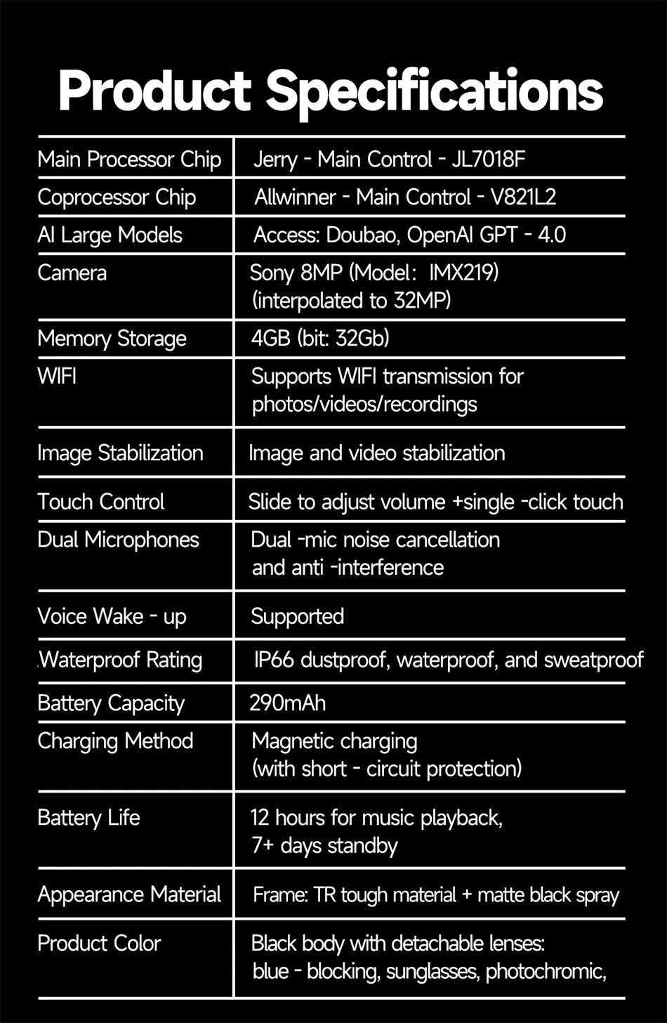 Color-Change Lens 4K Camera Glasses AI Smart Glasses HD Shooting Video Record Call Glasses Waterproof Bluetooth Smart Sunglasses