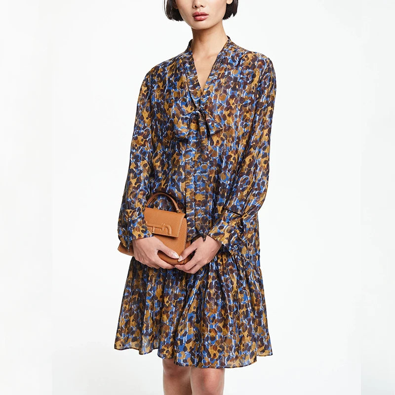 Women's Dress New Popular Fashion Party Long Sleeved Shirt Female Dress Layered Skirt Hem Design Leisure Office Ladies Dress