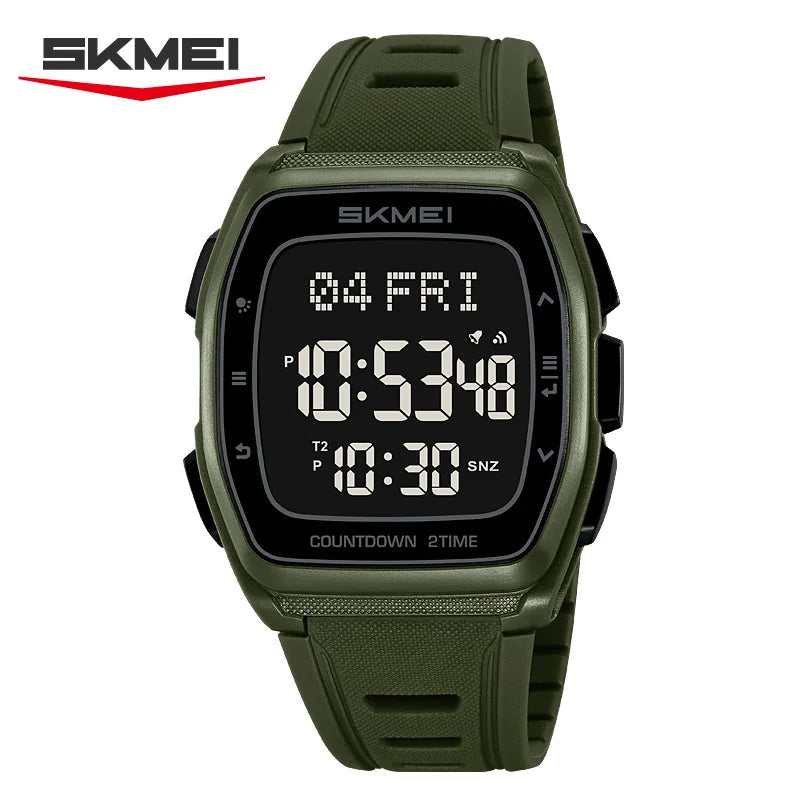 SKMEI 2441 LED Display Electronic Mens Wristwatches Waterproof Countdown Sport Watch for Men Military Digital Clock Reloj Hombre