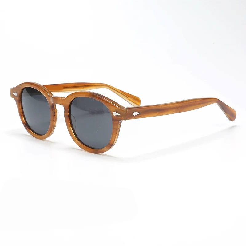Polarized Sunglasses Men Women Johnny Depp Lemtosh Style Sun Glasses Retro Round Acetate Frame UV400 Lens Oculos