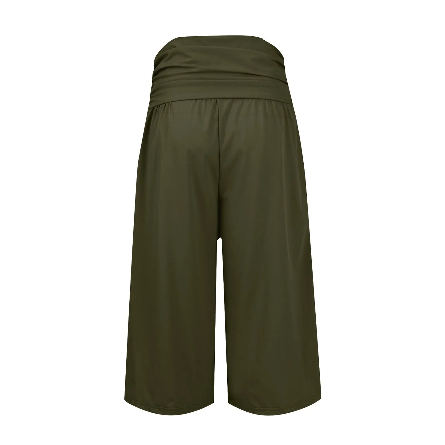 women pants summer loose cropped pants High Waist Solid Color Casual Trousers Pants With Pockets cozy breathable pantalon femme