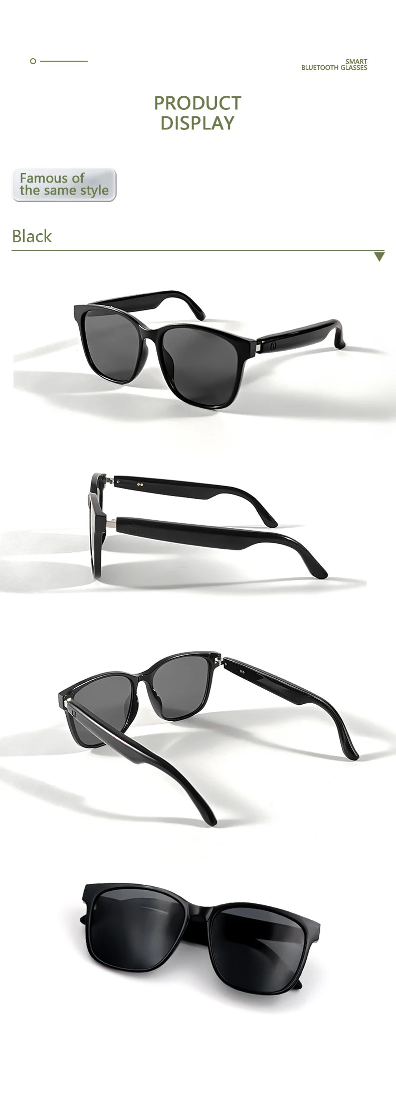 Smart Glasses Anti-blue Light Make Receive Calls Music Calling Noise Reduction UV400 Protection BT TWS Glasses Sports Women Gift