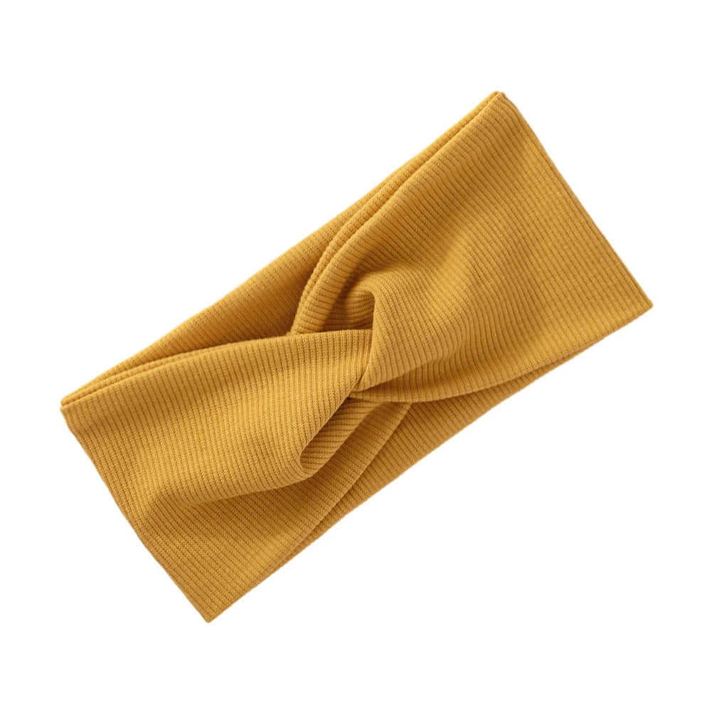 Kids Yoga Bandana Sport Headbands Ribbed Twist Hairbands for Baby Girls Solid Headwraps Newborn Headwear Hair Accessories