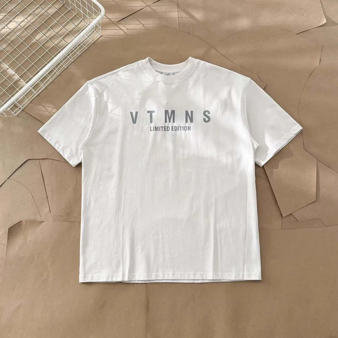 Top Grade LIMITED EDITIONS VT Logo Printed Women Men T shirts Tees Oversized Men Casual Cotton T shirt