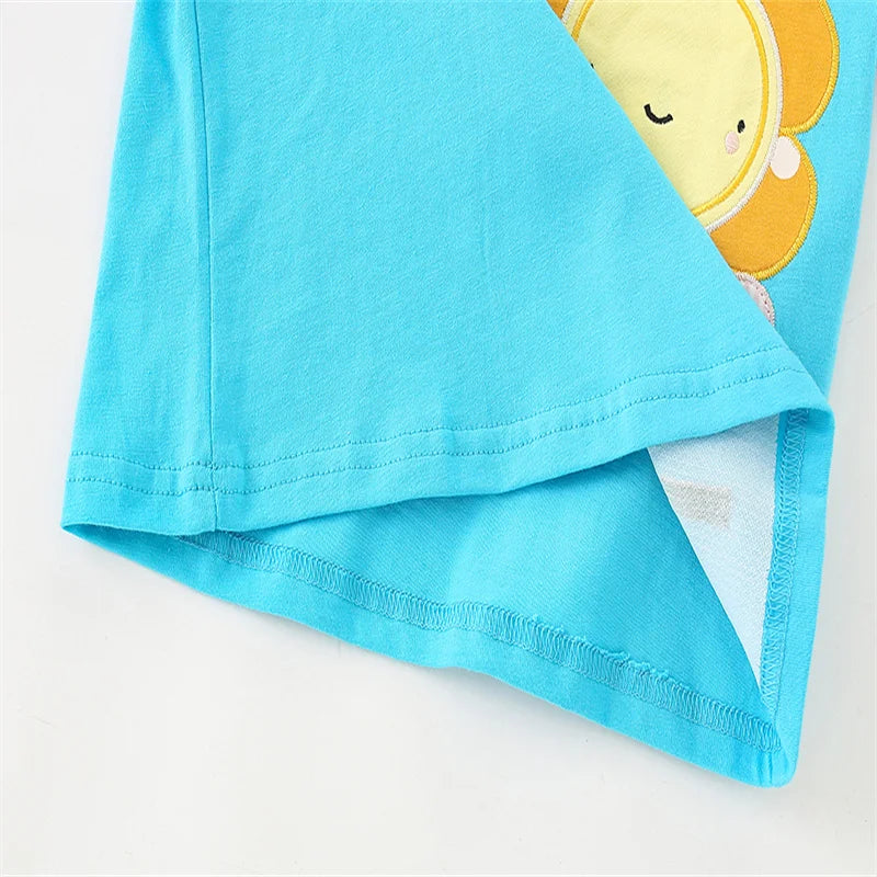 Jumping Meters 2-7T Girls Clothing Sets Kids Suits 2 Pcs  Tops + Leggings Baby Clothes Summer Short Sleeve Kids  Wear Outfits