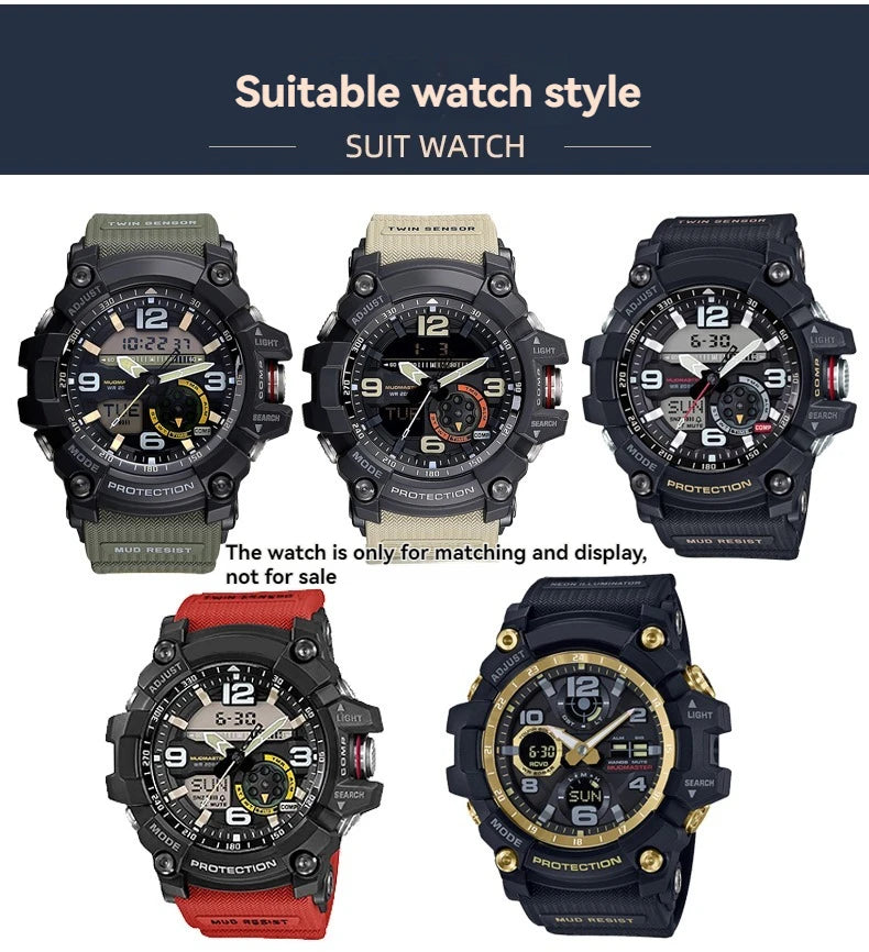 Resin Band for Casio G-SHOCK GG-1000/GWG-100/GSG-100 Mudmaster, Shockproof Watch Strap Replacement Outdoor Sports Accessories