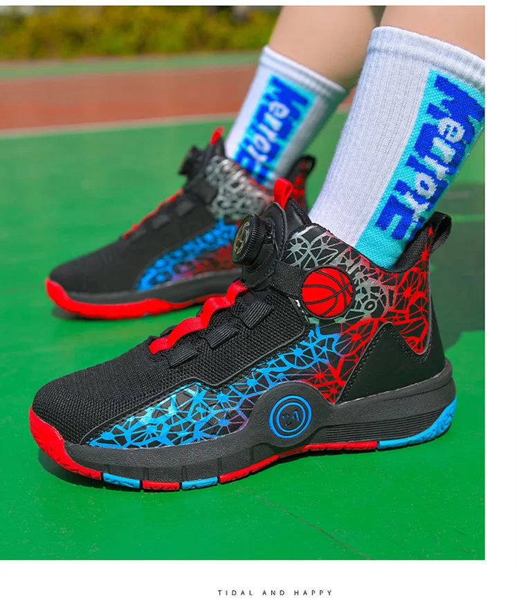 Children Basketball Shoes Original Design 2024 New Indoor Field Training Sports Shoes Comfortable Boy Basketball Shoes for Kids