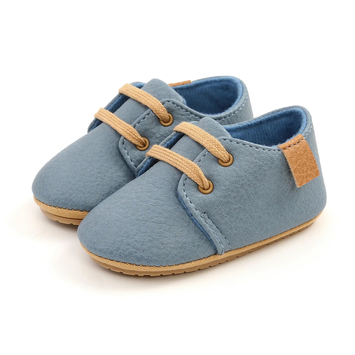 KIDSUN Toddler Baby Shoes Boys Girls Ankle Sneakers Soft Anti-Slip Sole PU Leather Moccasins Infant Newborn Prewalker First