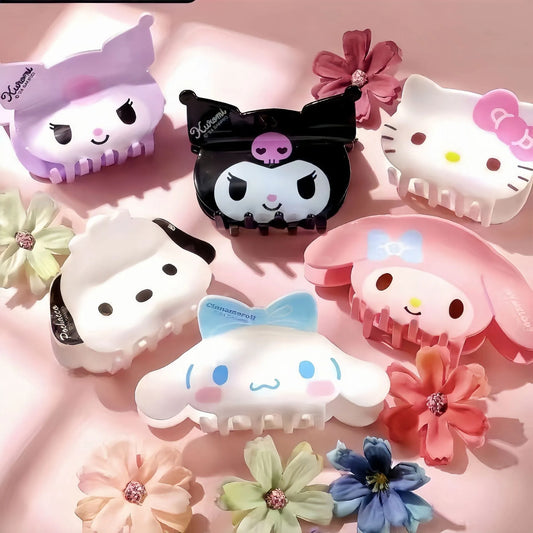 Sanrio Acrylic Hair Clips: Hello Kitty, Kuromi, Melody - Adorable Cartoon Hair Accessories