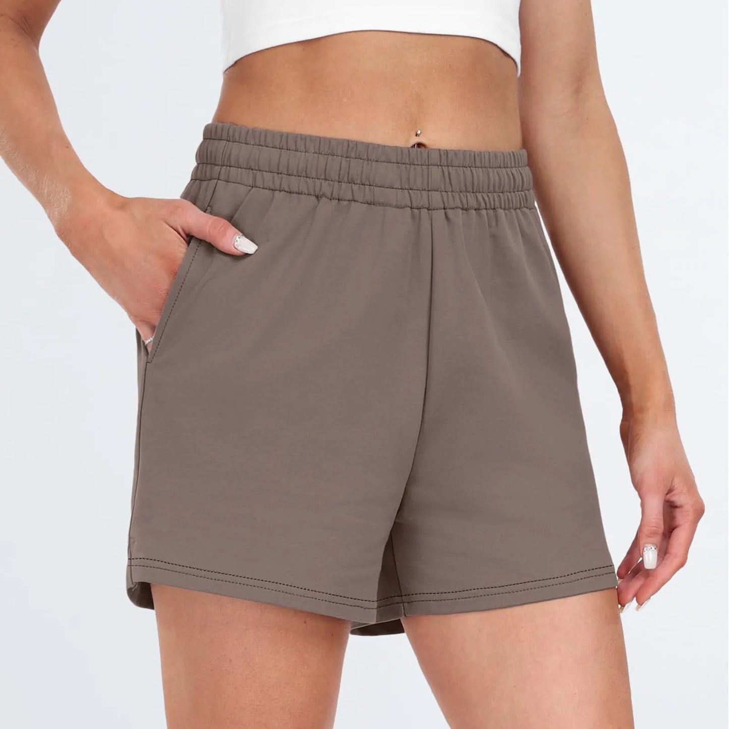 Women's Shorts Casual Summer Comfy Elastic High Waist Running Shorts With Pockets pantalones de mujer 바지 2024 한국인 후기 많은 옷