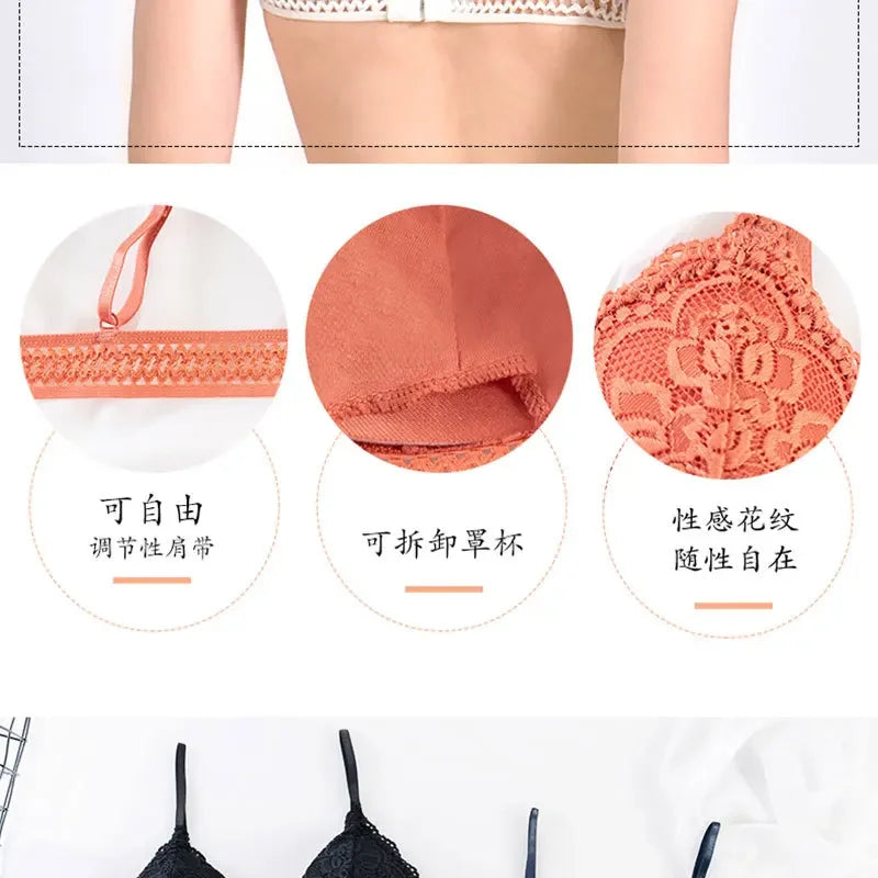 Women Bras Comfort Sport Bralette Underwear Sexy Seamless Lingerie Lace Backless Push Up Bra Corsets Top with Cups Ropa Mujer