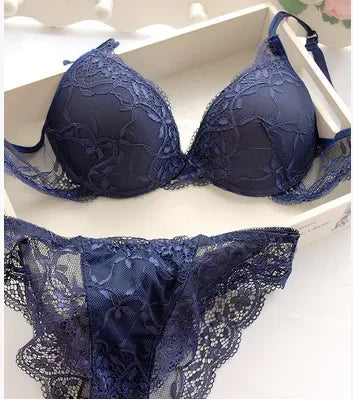 Newest Women's Push Up Embroidery Sexy Lace Floral Bra Sets Panties Underwear 5 Colors