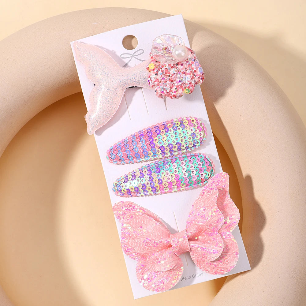 Kids Fresh Hair Clip Set Flower Printe Sweet Butterfly Hairpins Children BB Hair Bangs Clips Barrettes Girl Accessories Headwear