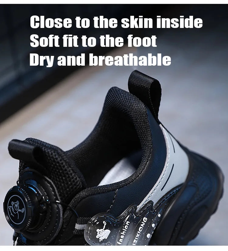 Fashion Children Shoes Boy Sneaker Non-slip School Casual Walking Shoes Leather Tennis Sport Shoes for Kids Girls 5 To 16 Years