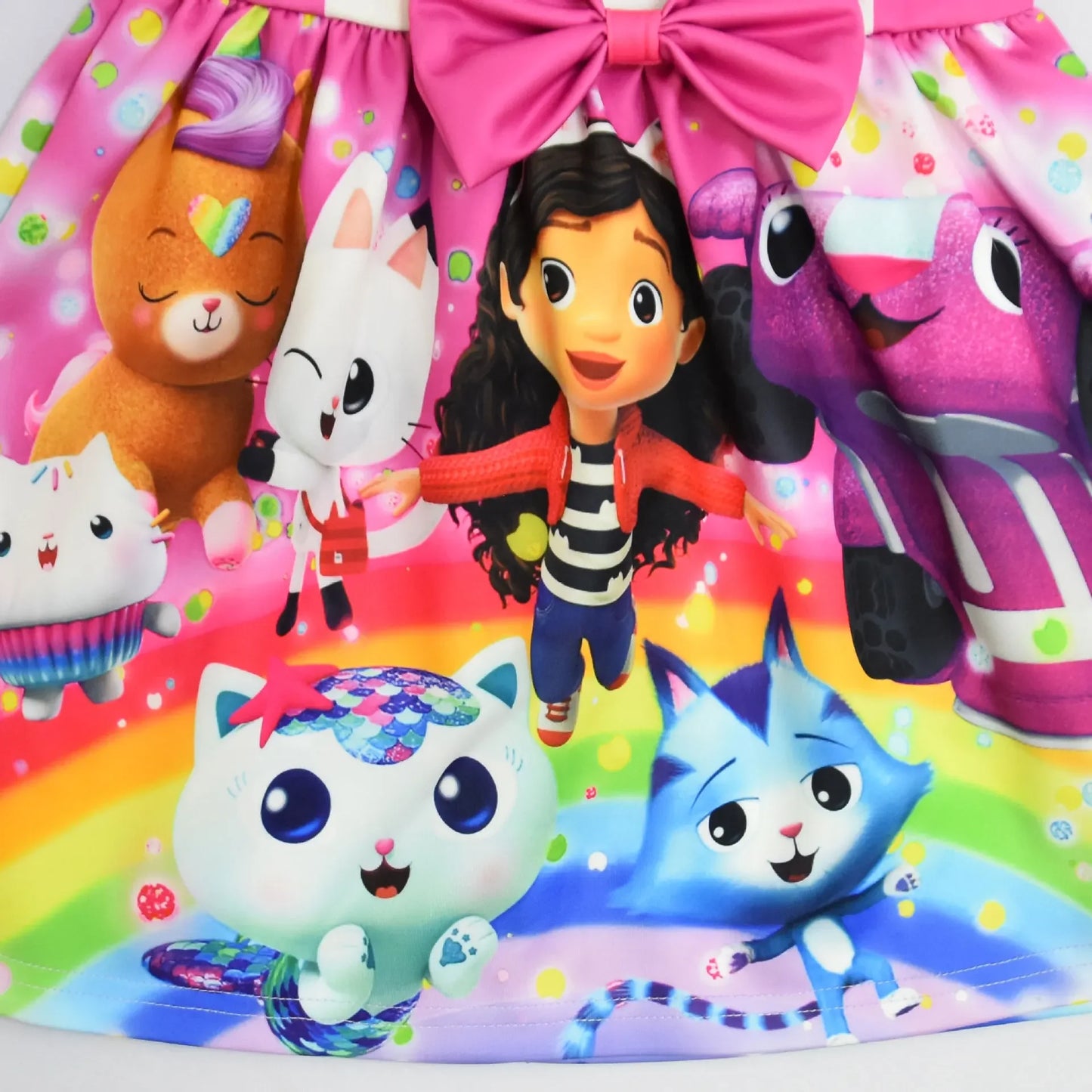 Gabby's Dollhouse Kids Clothes Summer Baby Girls Cute Princess Dress Cartoon Gabby Cats Toddler Girls Birthday Party Dresses
