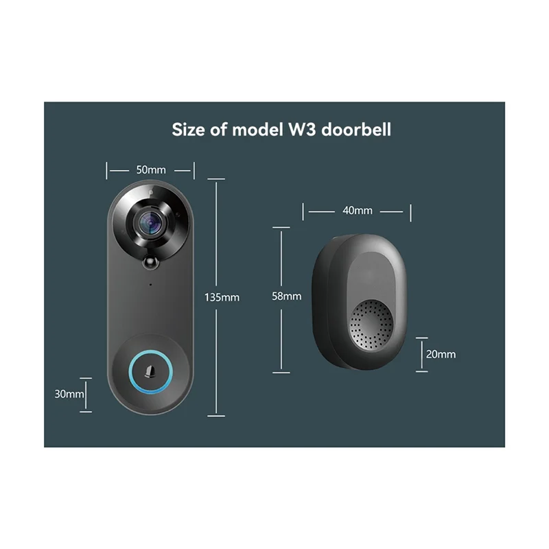 AAAEL-Wireless WIFI Doorbell Video Intercom Door Bell With Camera 2MP Smart Home For Security Protection PIR Motion Detection