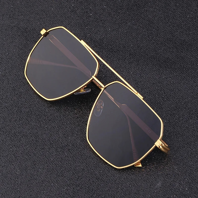 Polarized Sunglasses For Women Men Classic Brand Reflective Lens Square Trendy Sunglasses Woman High Quality Metal UV Protective