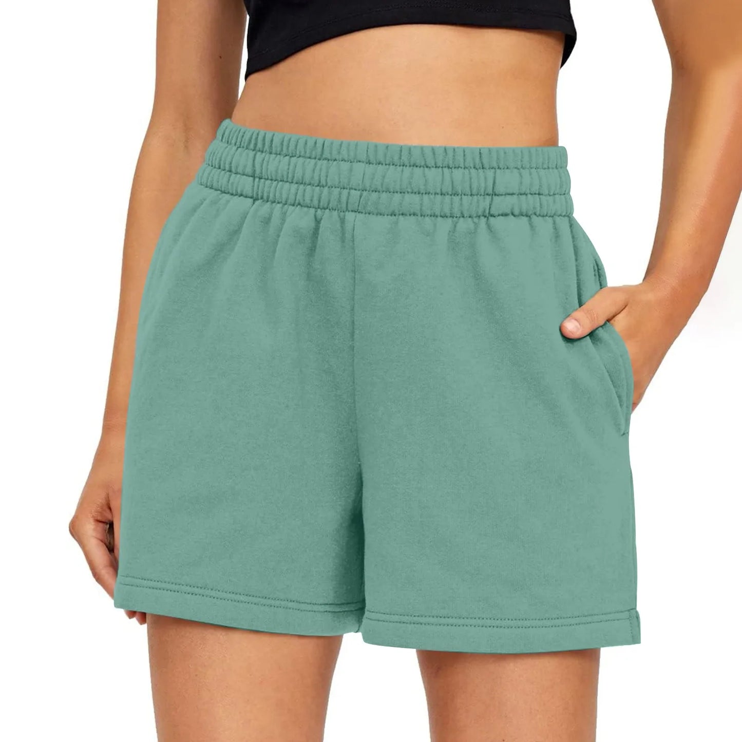 Women's Shorts Casual Summer Comfy Elastic High Waist Running Shorts With Pockets pantalones de mujer 바지 2024 한국인 후기 많은 옷