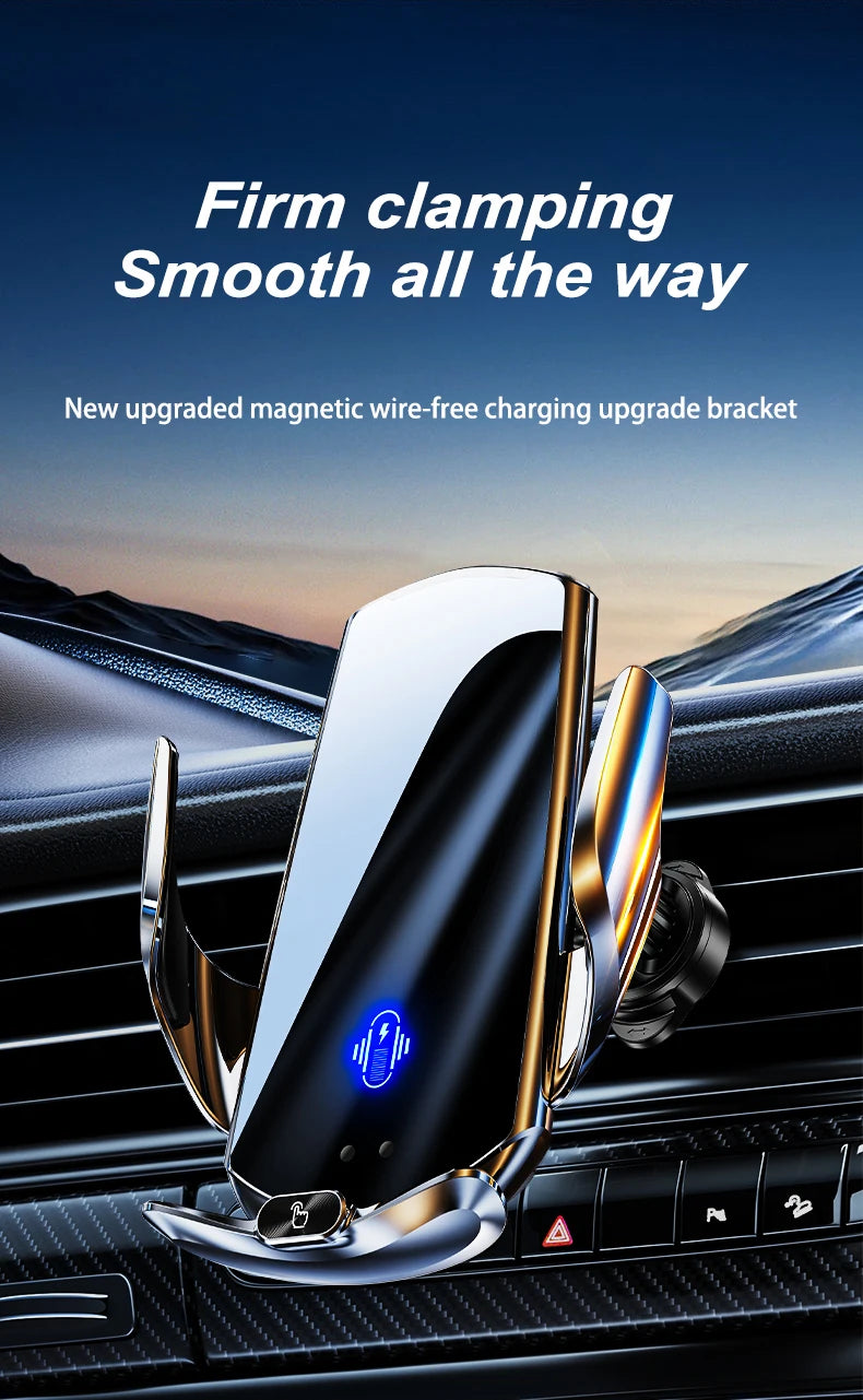 Universal All Mobile Phone Charging Car Phone Holder Wireless Charger Automatic Car Cell Phone Holder Vent Clip Accessories