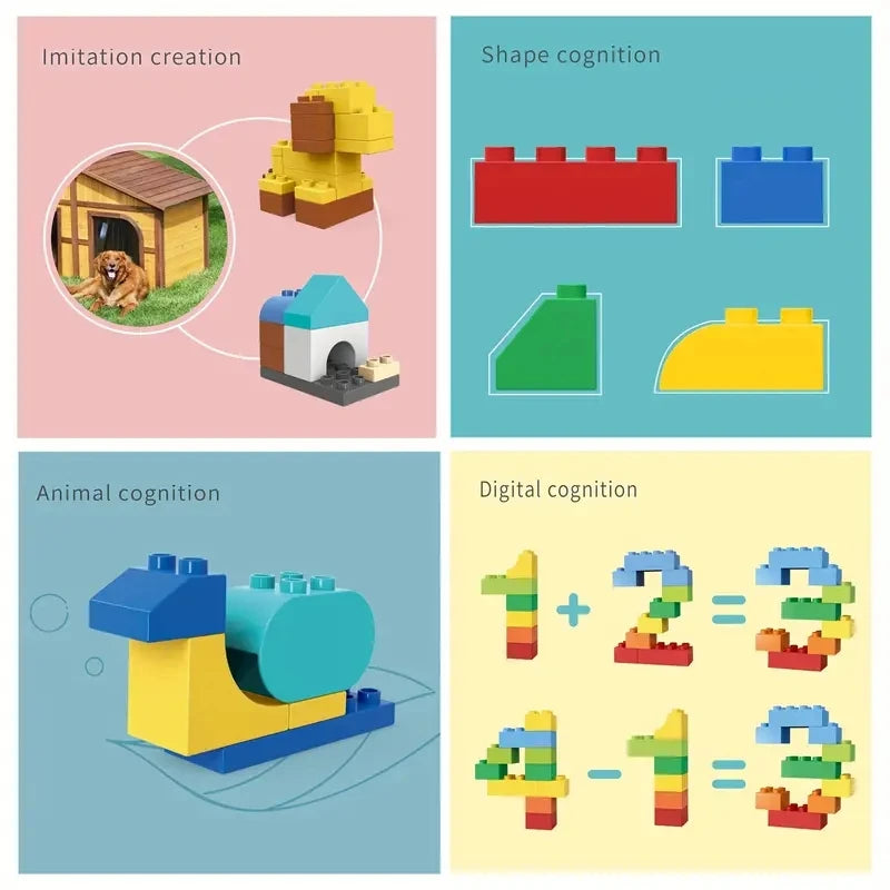 Kids DIY Building Blocks Set Toys Urban Classic Building Blocks Assembled Educational Toys for Boys Girls Christmas Gift 200Pcs